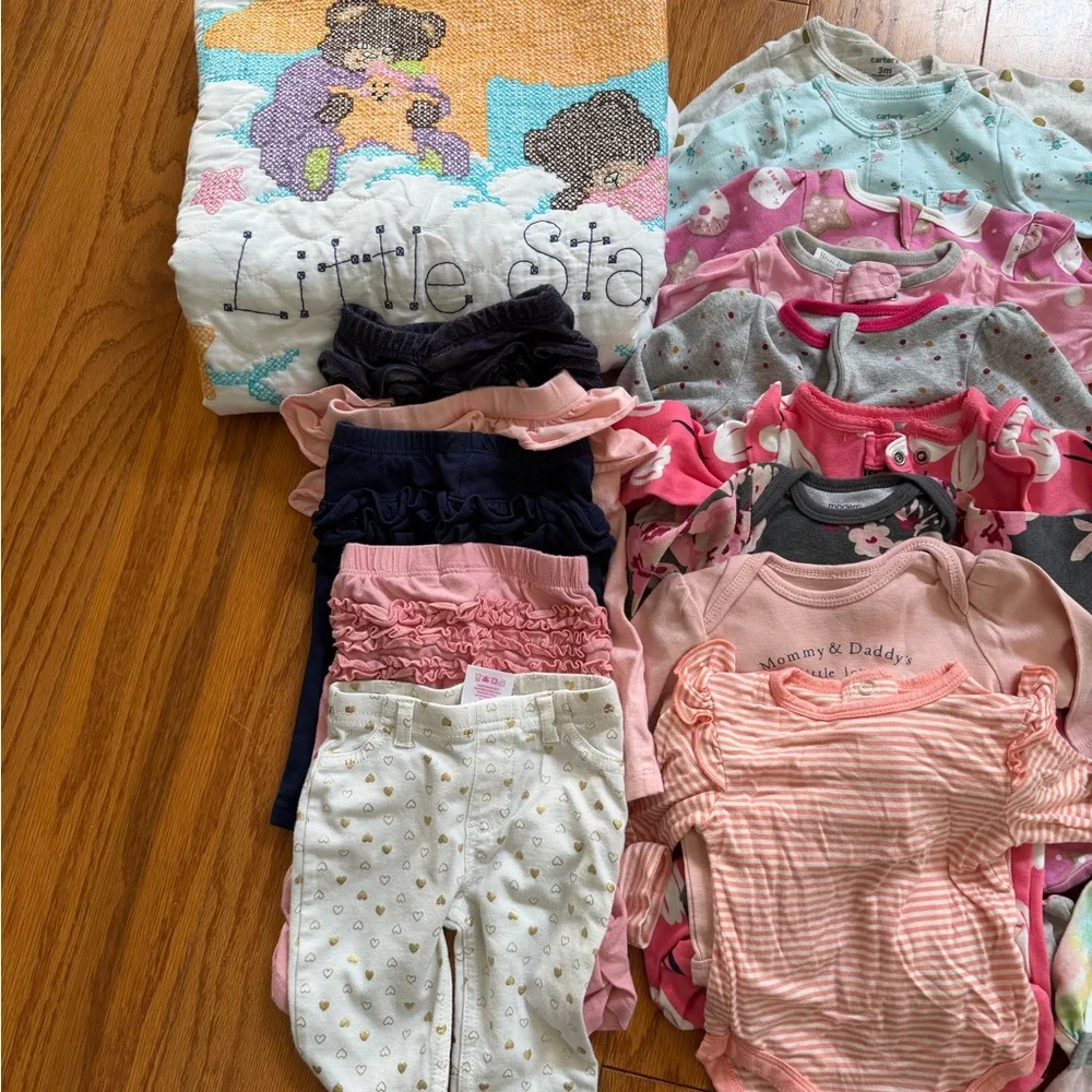 Assorted Baby Girl Clothing Set Mixed Lot 0-3 months m outfits pants - Picture 2 of 8